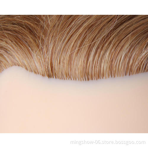 High Grade Golden Human Hair Training Head For Curl Iron Straighten Practice Female Hairdresser Mannequin Head